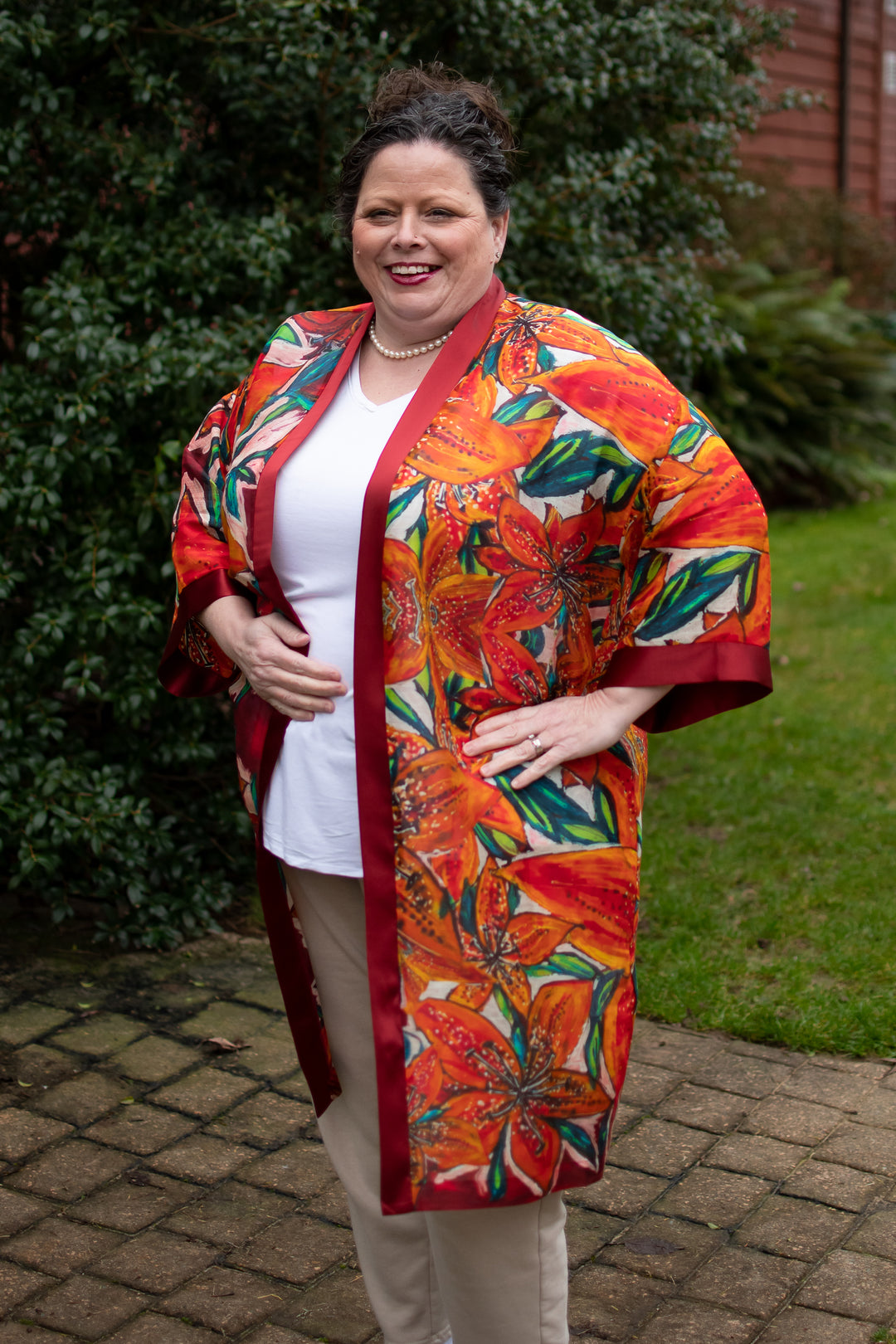 D-815K SASKATCHEWAN FIRELILY KIMONO