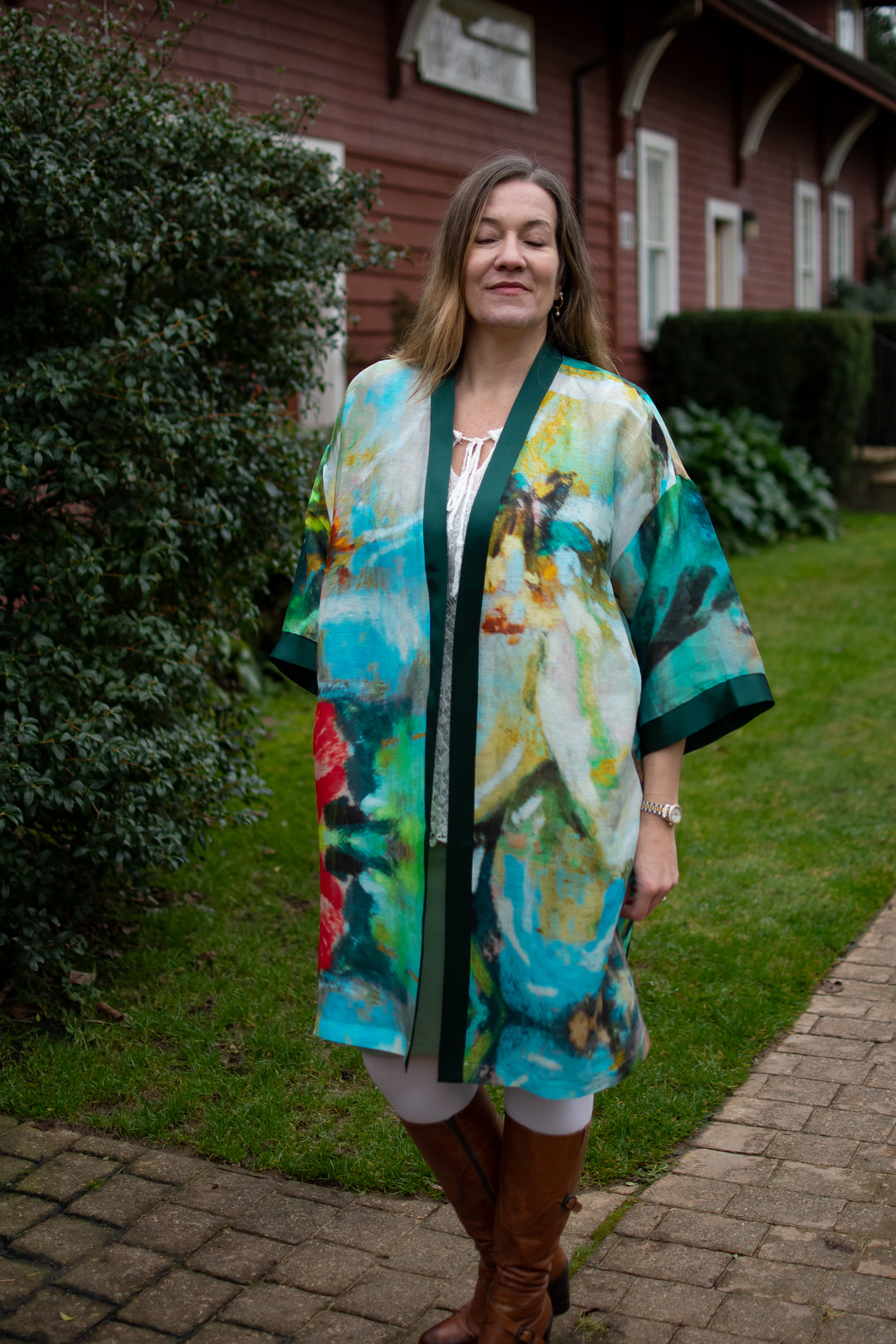D-706K SPRING FORTH KIMONO APPLE