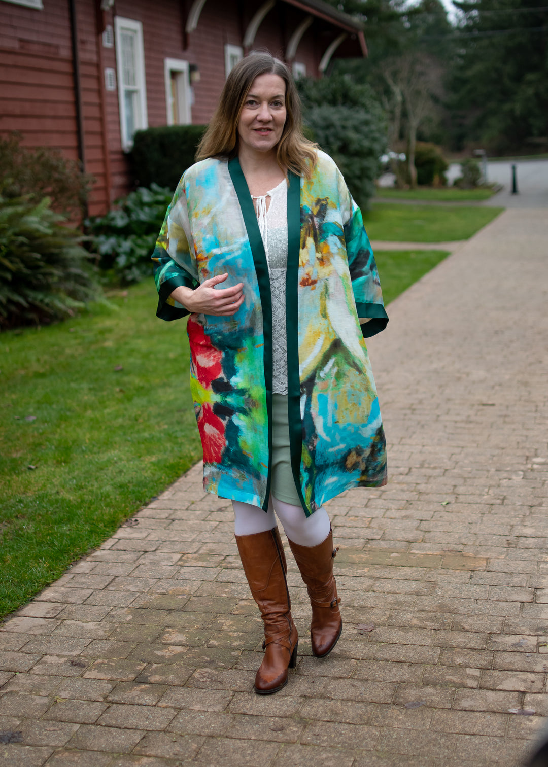 D-706K SPRING FORTH KIMONO APPLE