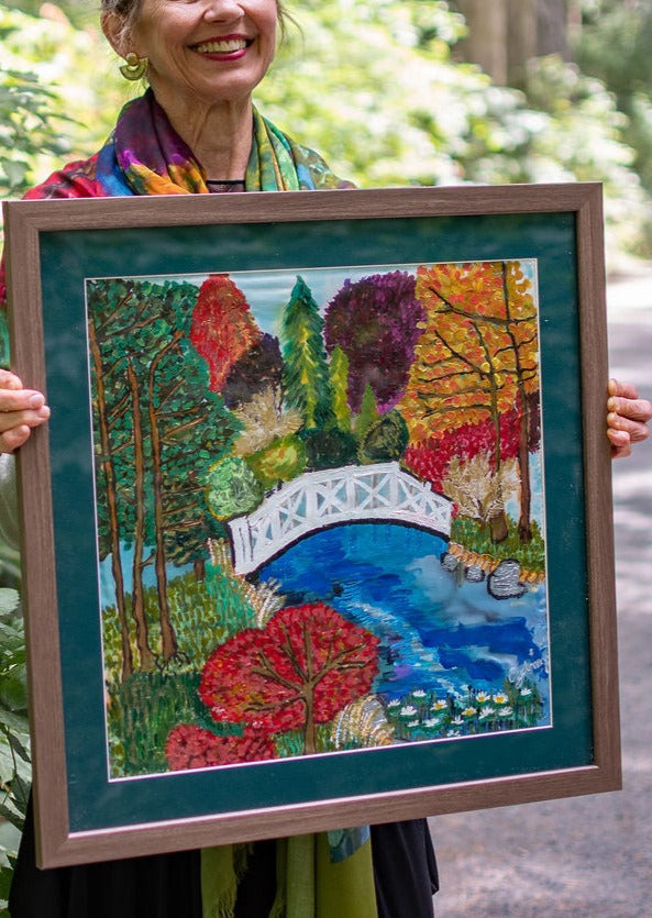 D-469 ONE THING I ASK THIS ONLY DO I SEEK, THE ORIGINAL SILK PAINTING BY CYDNEY