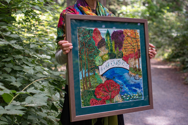 D-469 ONE THING I ASK THIS ONLY DO I SEEK, THE ORIGINAL SILK PAINTING BY CYDNEY