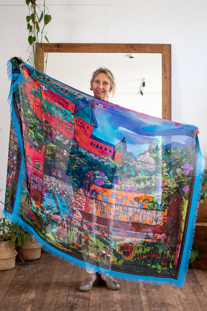 D-169A A SCARF FOR QUEBEC CITY : ENTER THE GATES OF LOVE BLUE