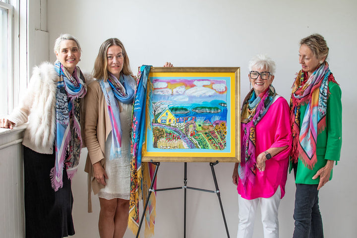 LIVING ON THE OVERFLOW ORIGINAL SILK PAINTING
