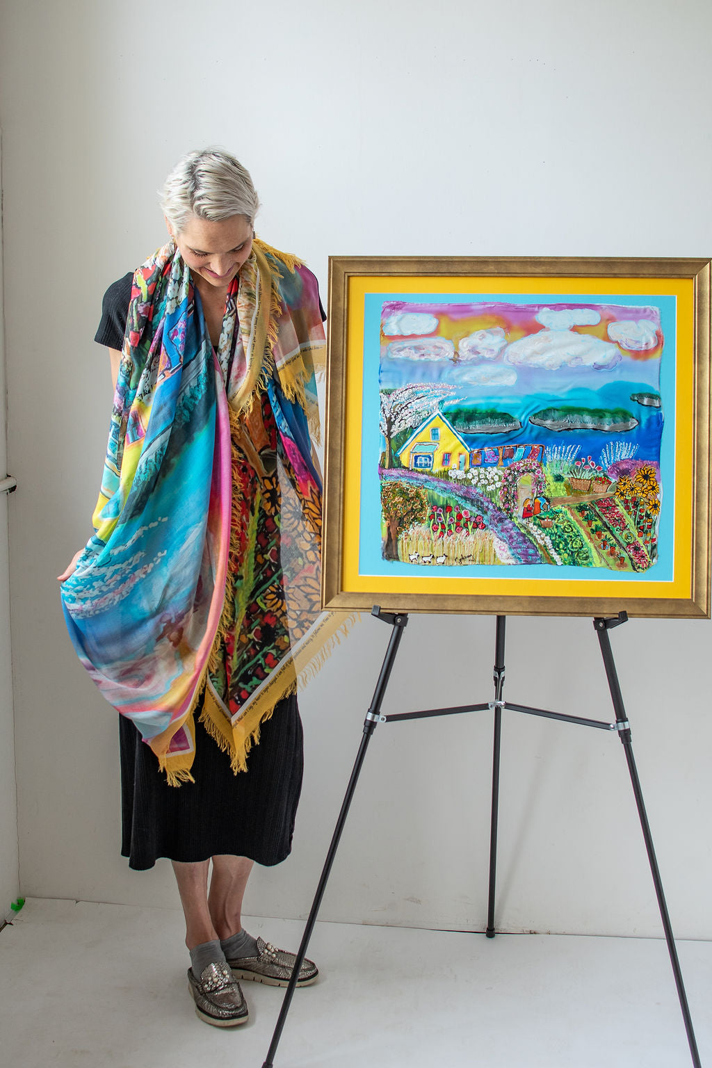 LIVING ON THE OVERFLOW ORIGINAL SILK PAINTING
