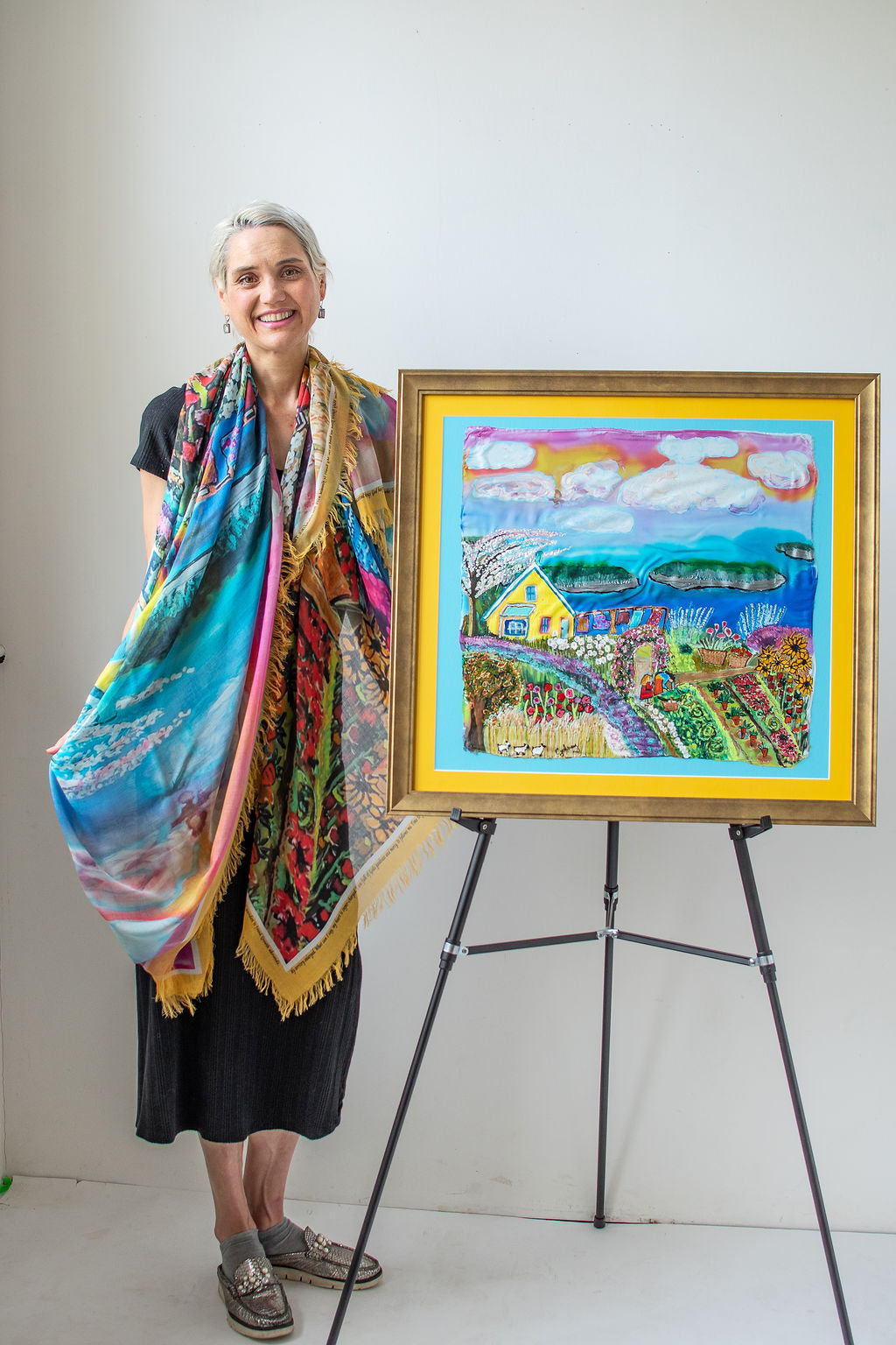 LIVING ON THE OVERFLOW ORIGINAL SILK PAINTING