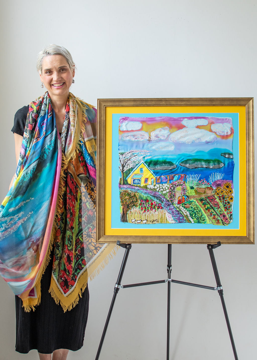 LIVING ON THE OVERFLOW ORIGINAL SILK PAINTING
