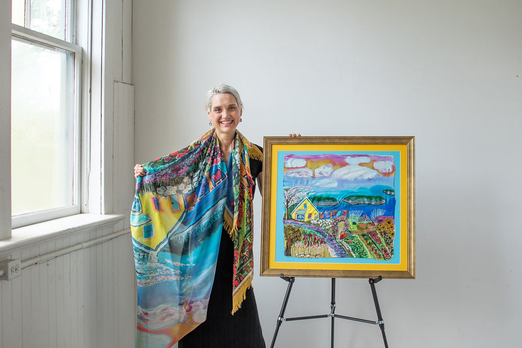 LIVING ON THE OVERFLOW ORIGINAL SILK PAINTING