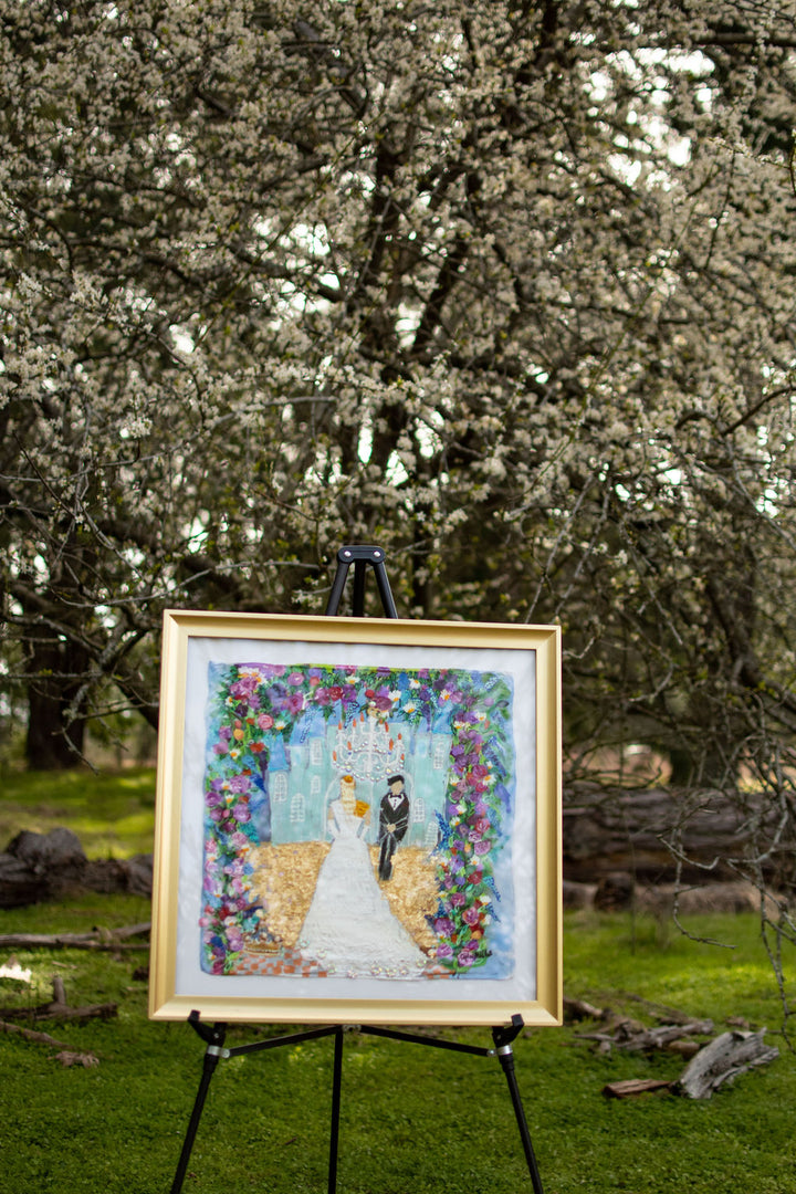 NEW NAME : THE RADIANT BRIDE ORIGINAL SILK PAINTING BY CYDNEY