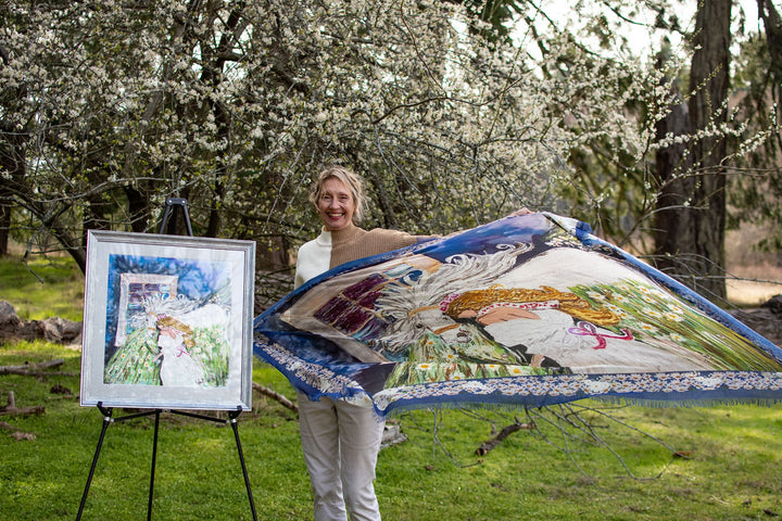 DRAW NEAR  ORIGINAL SILK PAINTING BY CYDNEY