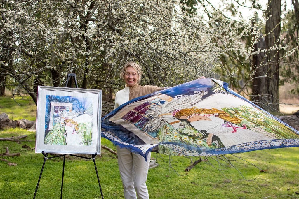 DRAW NEAR  ORIGINAL SILK PAINTING BY CYDNEY