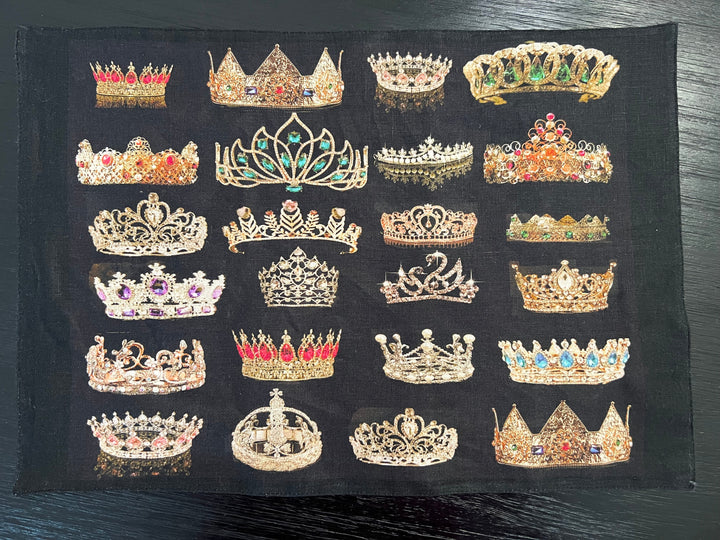 D-705LINEN CROWNED PLACESETTING* SETS OF 4* DOUBLE SIDED *ORGANIC LINEN - Placemat 12" x 18"