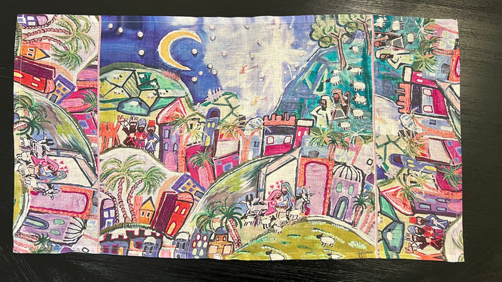 D-605LTT PINK BETHLEHEM PEACE ON EARTH- CATCH THE INEXPRESSIBLE JOY OF CHRISTMAS! ORGANIC LINEN TEA TOWEL