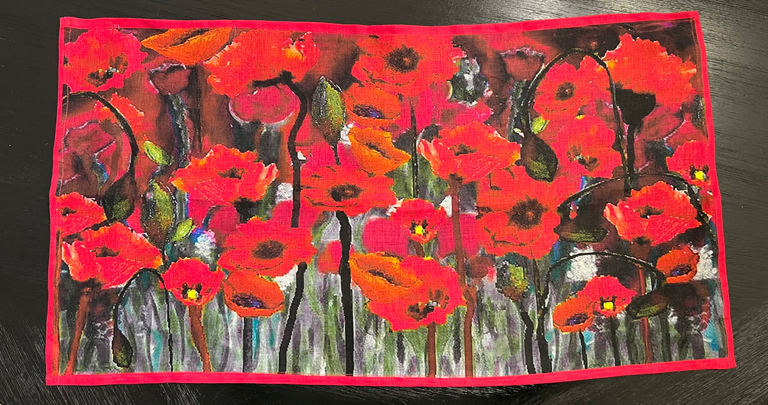 D-180LTT FAITH LIKE A POPPYSEED ORGANIC LINEN TEA TOWEL