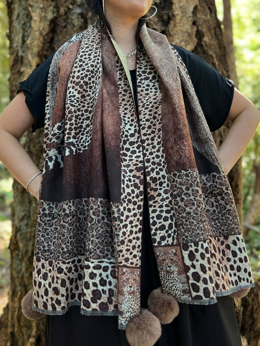 D-903OBS BRUSHED SILK WARM AND FUZZY LEOPARDS