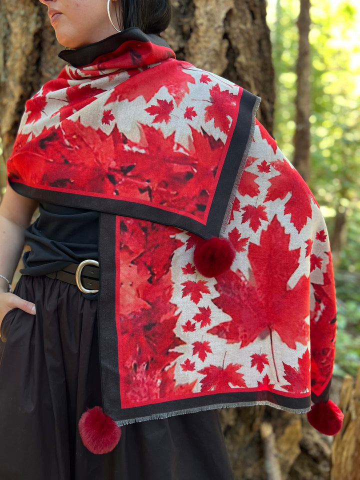 D-908OBS  BRUSHED SILK WARM AND FUZZY HEALING LEAVES STAND ON GUARD O CANADA,  WE BLESS YOU CANADA