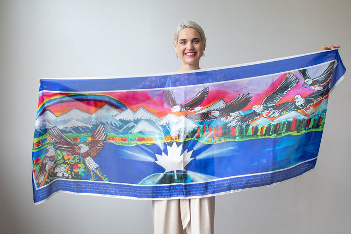 D-2024A CONVERGENCE PURE SILK THE EAGLES  BANNER