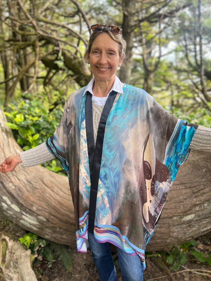 D-618 WHALES COCOON KIMONO EXPECT THE UNEXPECTED