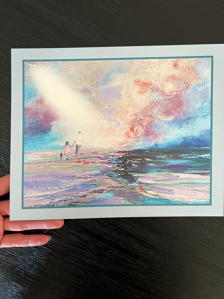 D-643AP WALK IN THE LIGHT BLUE Matte Finish Original Art Print