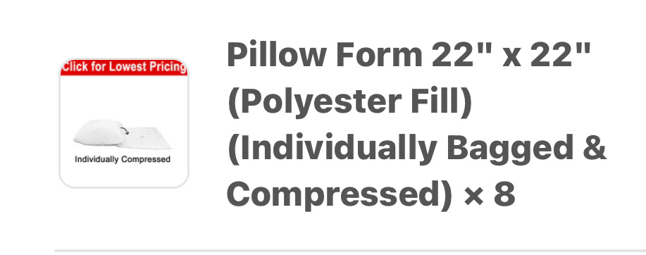 22" Pillow Insert