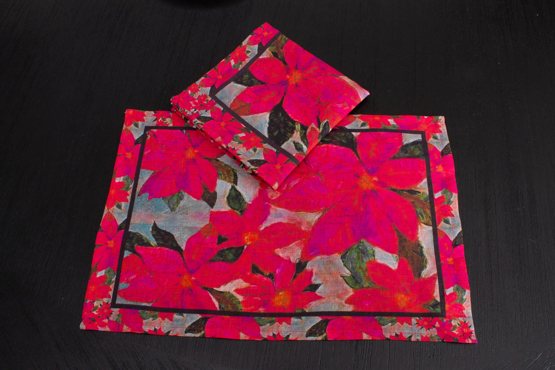 D-368 POINSETTIAS OF PEACE - Placemat 12" x 18"