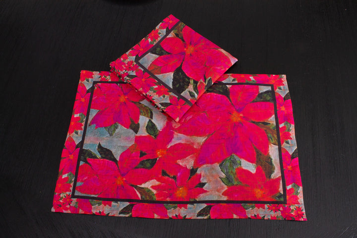 D-368 POINSETTIAS OF PEACE - Placemat 12" x 18"