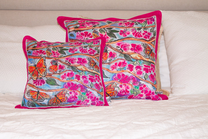 D-407 EMERGE, BUTTERFLY ARMY- Small Luxury Organic Linen Sham, 16" x 16"