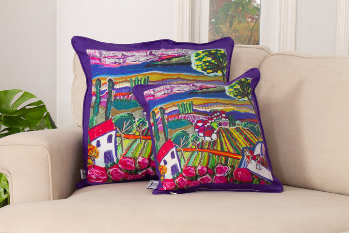 D-471 LIFE AND ABUNDANCE -  Large Luxury Organic Linen Sham, 22" x 22"