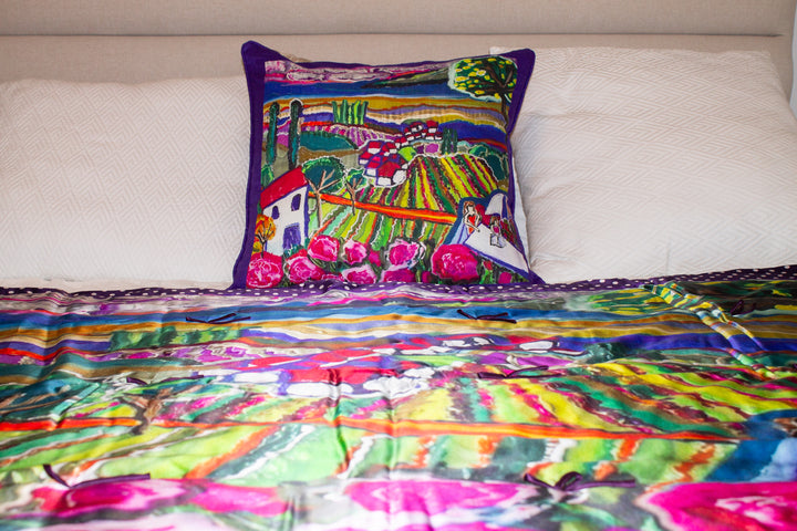D-471 LIFE AND ABUNDANCE -  Large Luxury Organic Linen Sham, 22" x 22"