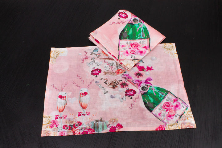 D-356 BUBBLES OF JOY - Organic Linen Napkin 16" x 16"