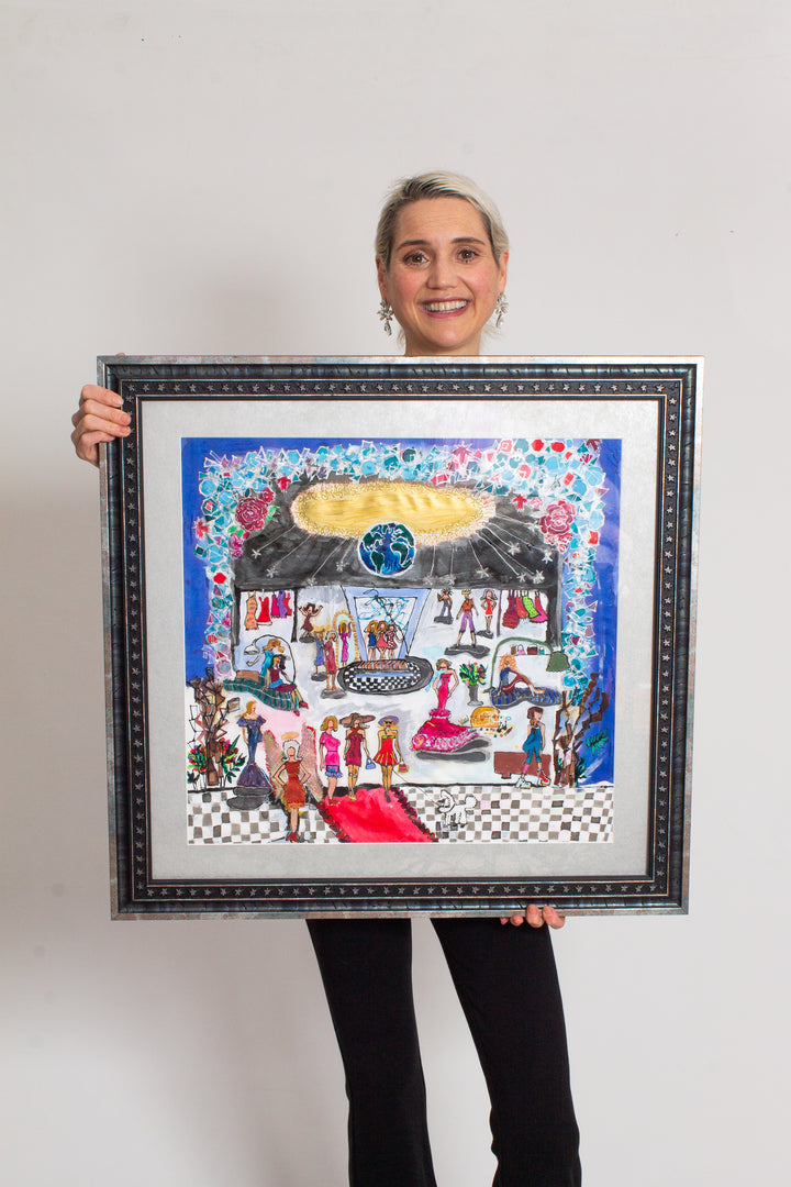LIVING IN THE FASHION WORLD - ORIGINAL SILK PAINTING