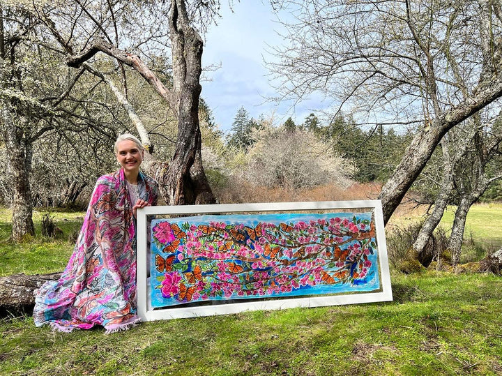EMERGE BUTTERFLY ARMY ORIGINAL SILK PAINTING
