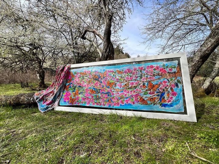 EMERGE BUTTERFLY ARMY ORIGINAL SILK PAINTING