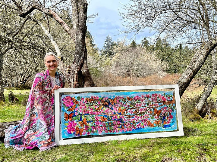 EMERGE BUTTERFLY ARMY ORIGINAL SILK PAINTING