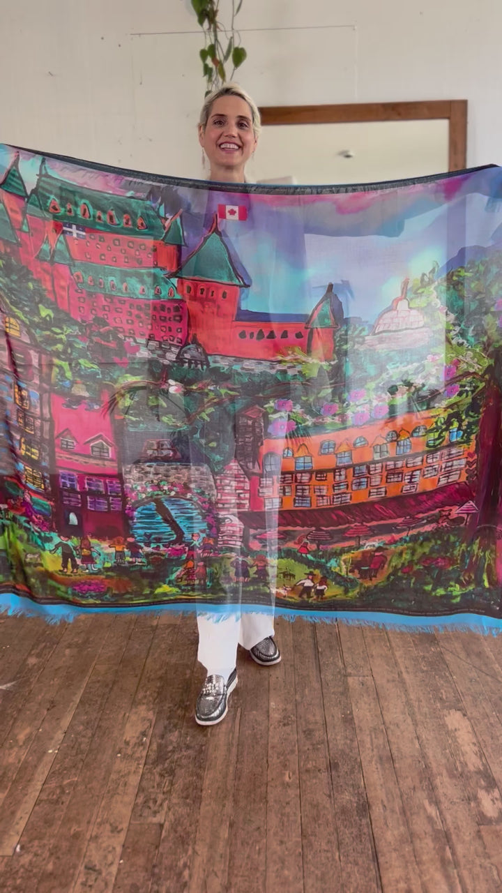 D-169A A SCARF FOR QUEBEC CITY : ENTER THE GATES OF LOVE BLUE