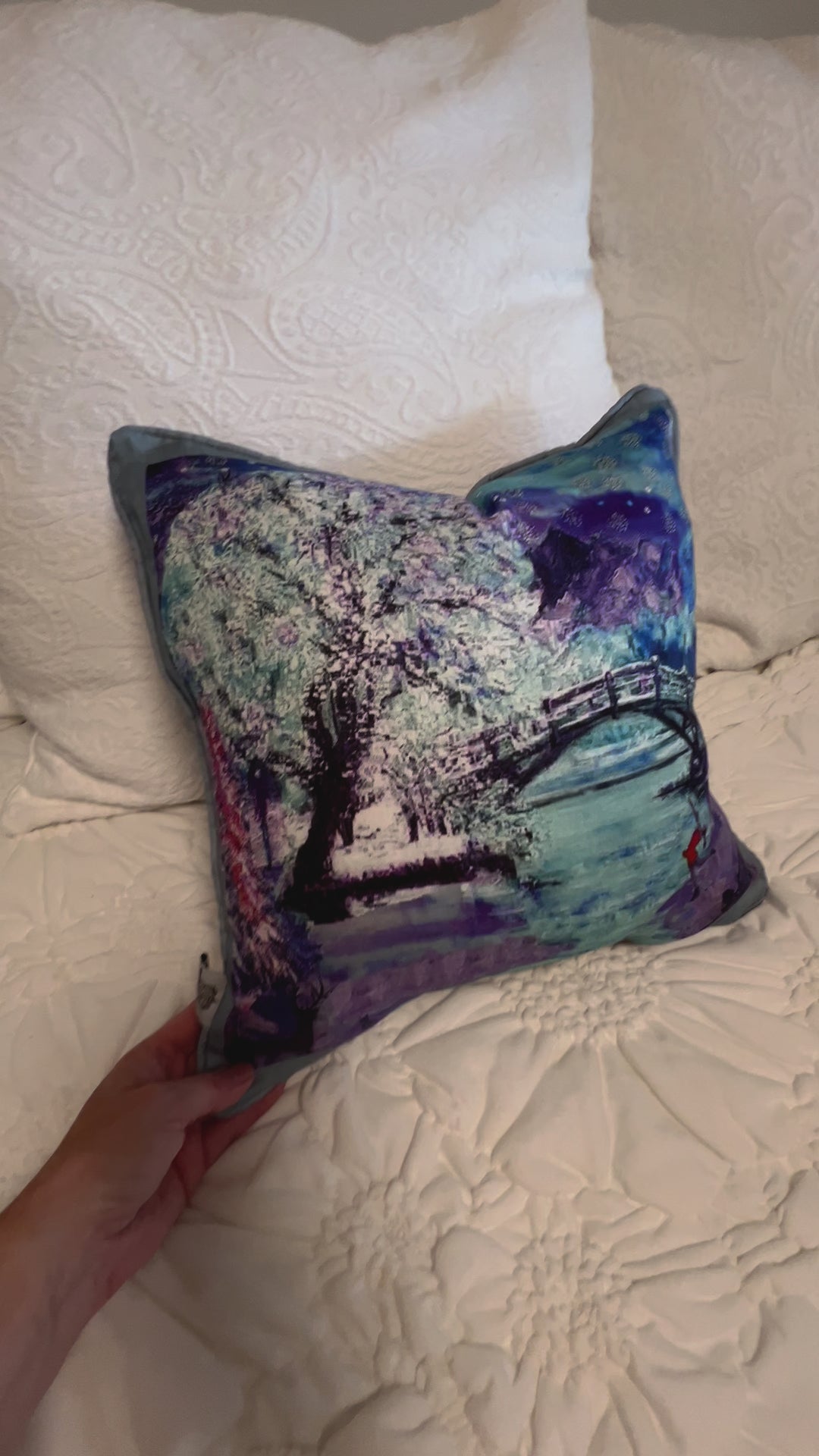 D-187 A WINTER WONDERLAND - Small Luxury Organic Linen Sham, 16" x 16"