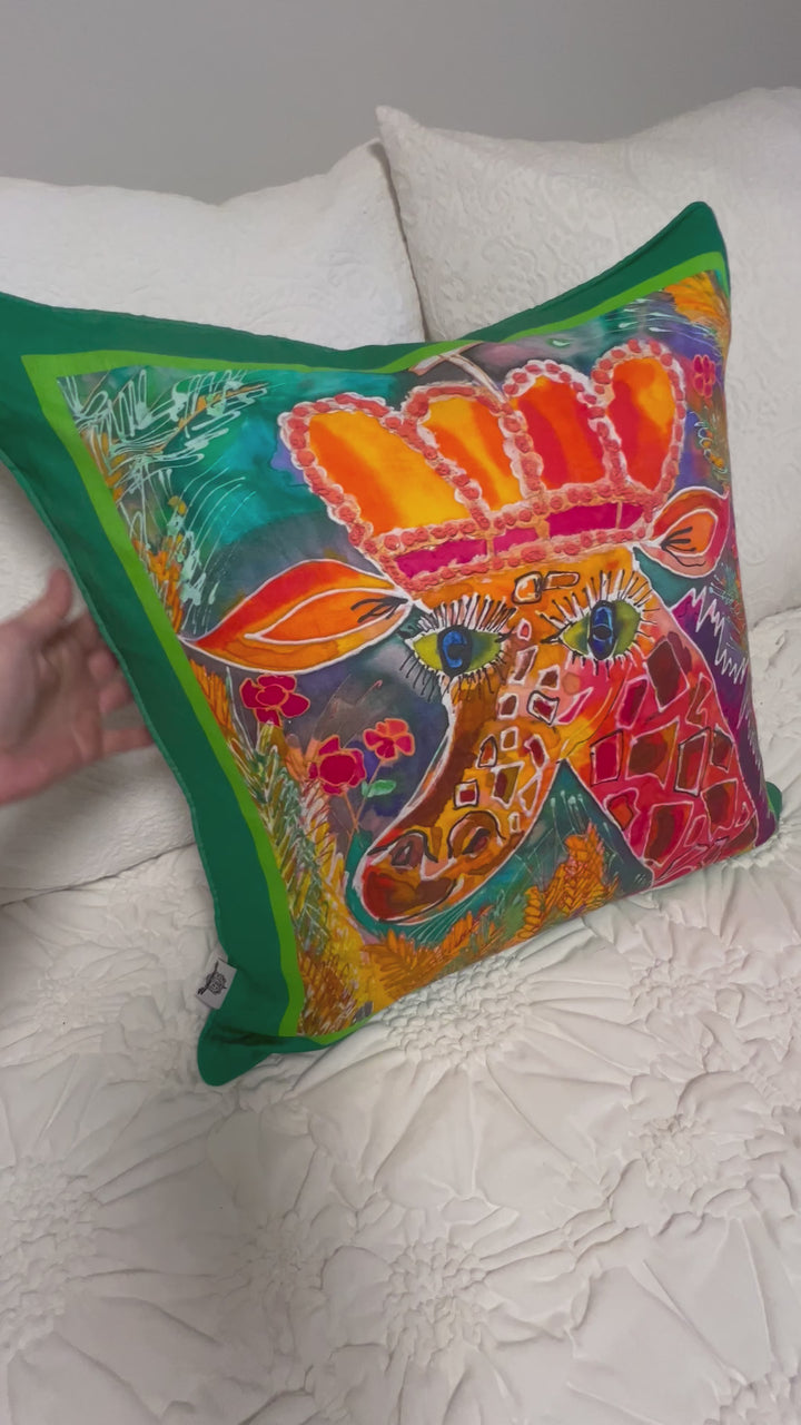 D-531 CROWNED WITH AN EVERLASTING JOY - Large Luxury Organic Linen Sham, 22" x 22"