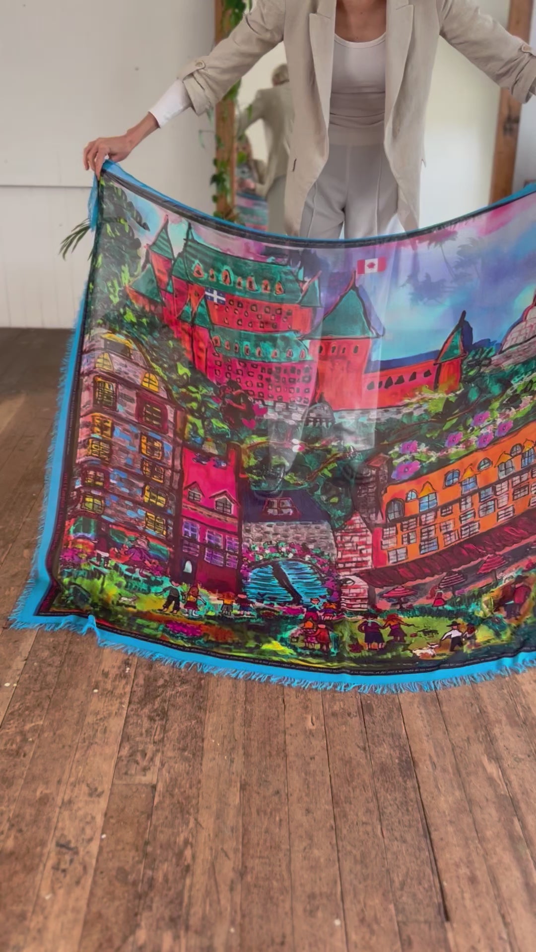 D-169A A SCARF FOR QUEBEC CITY : ENTER THE GATES OF LOVE BLUE