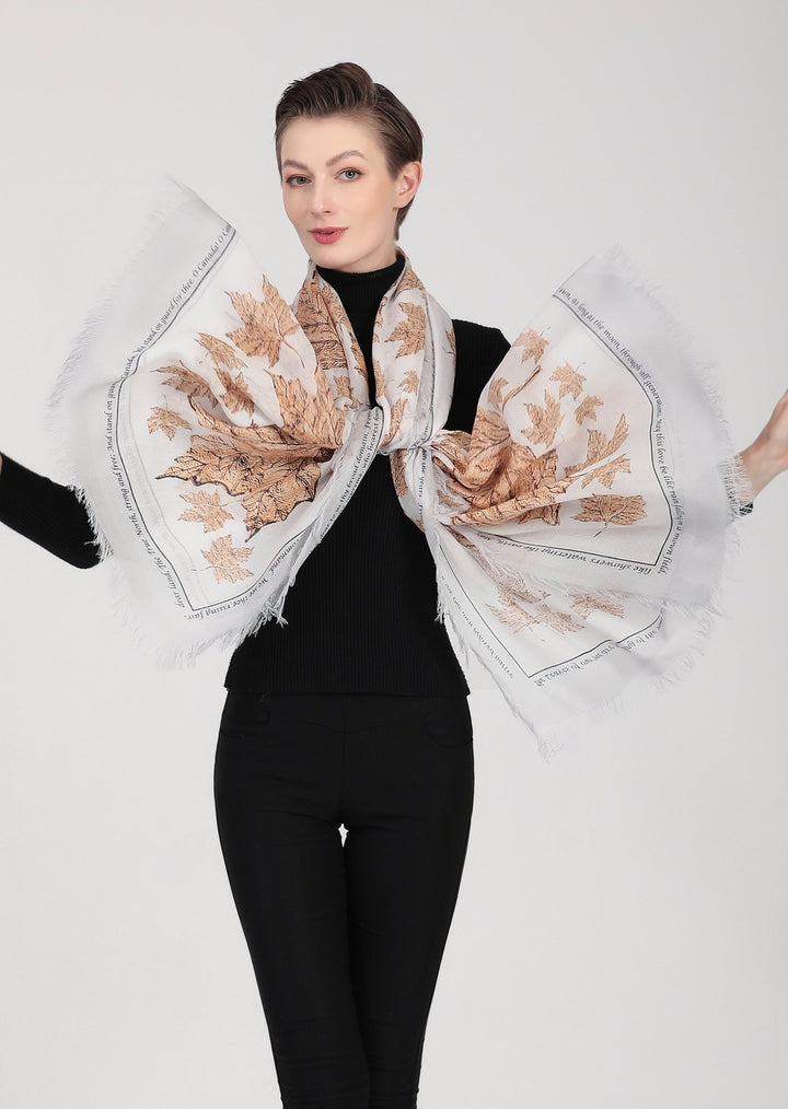 D-145A WHITE GOLD MAPLE LEAVES