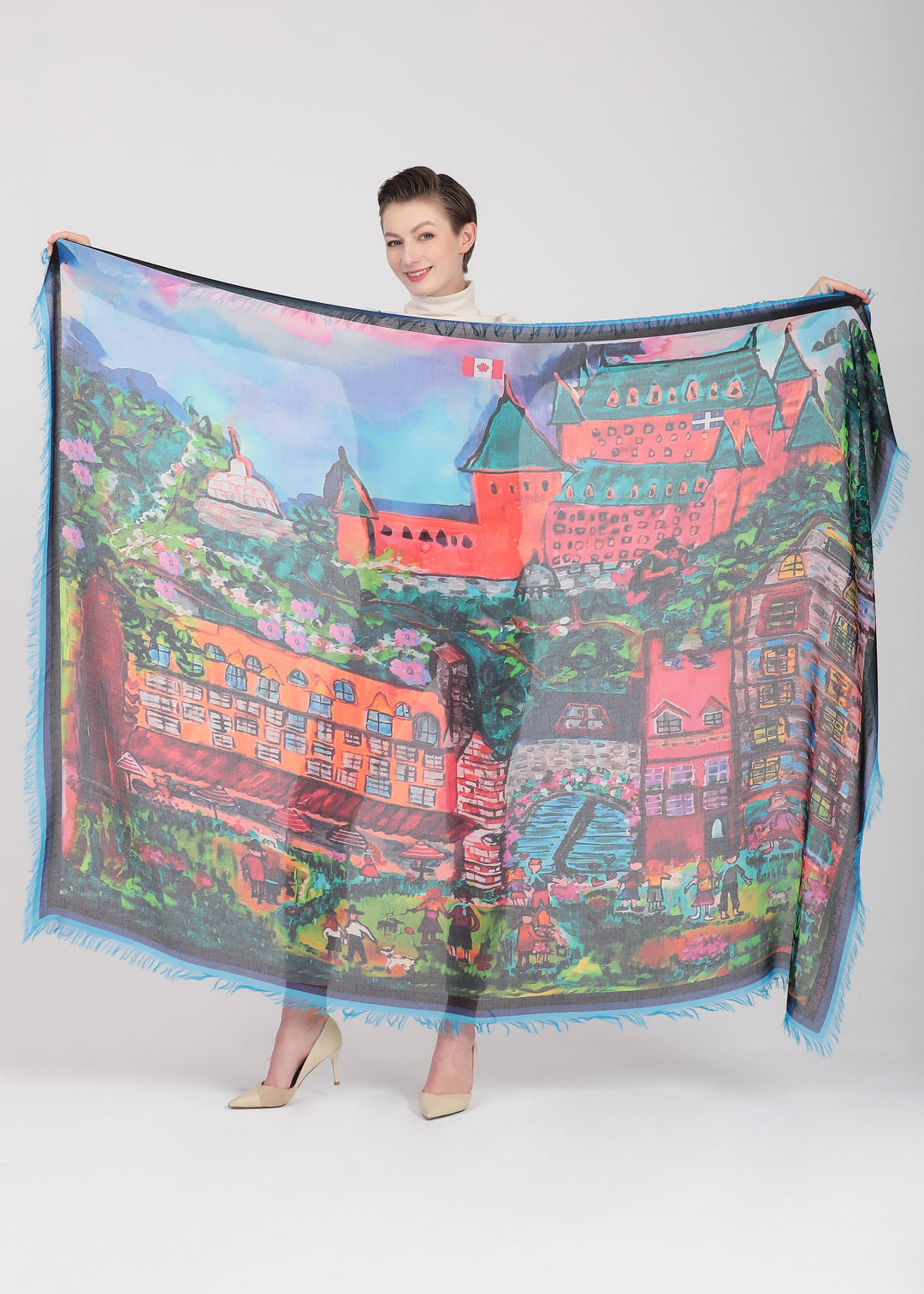 D-169A A SCARF FOR QUEBEC CITY : ENTER THE GATES OF LOVE BLUE