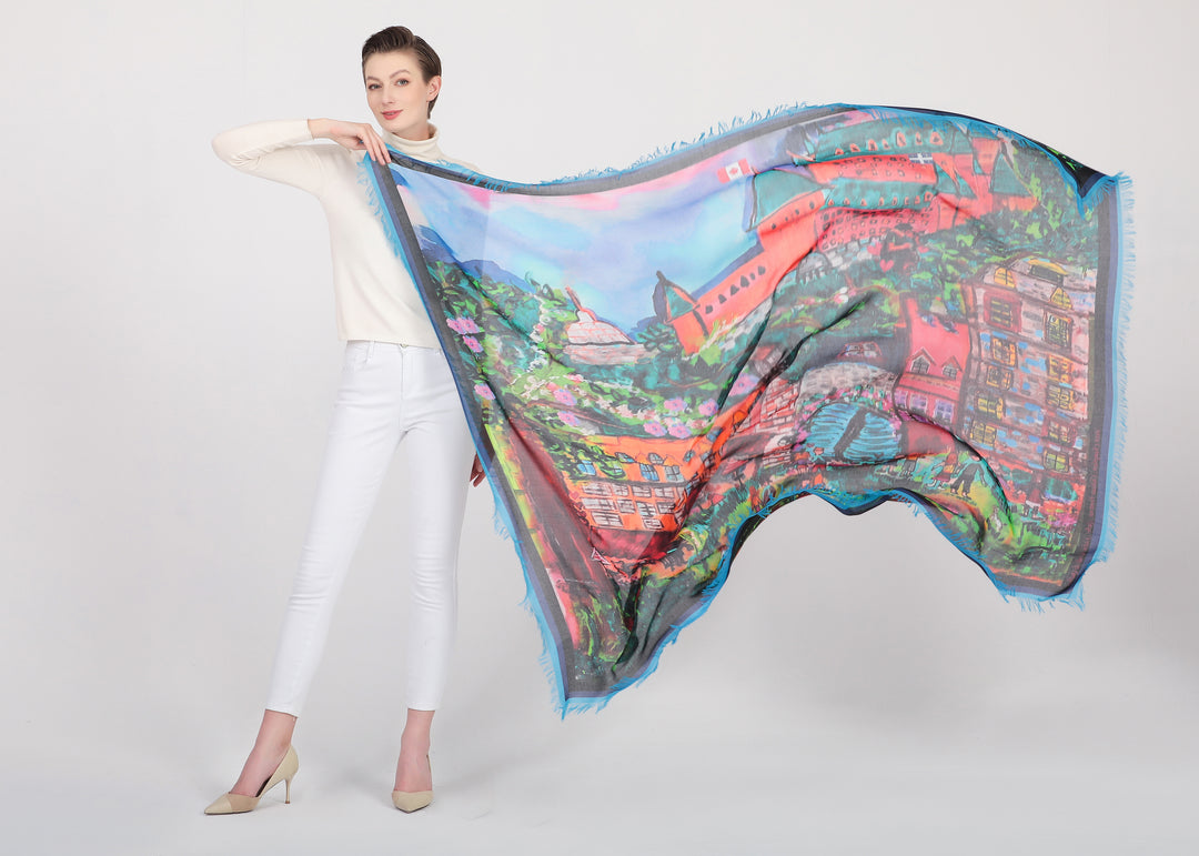 D-169A A SCARF FOR QUEBEC CITY : ENTER THE GATES OF LOVE BLUE