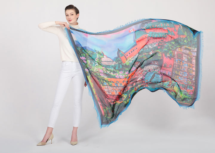 D-169A A SCARF FOR QUEBEC CITY : ENTER THE GATES OF LOVE BLUE
