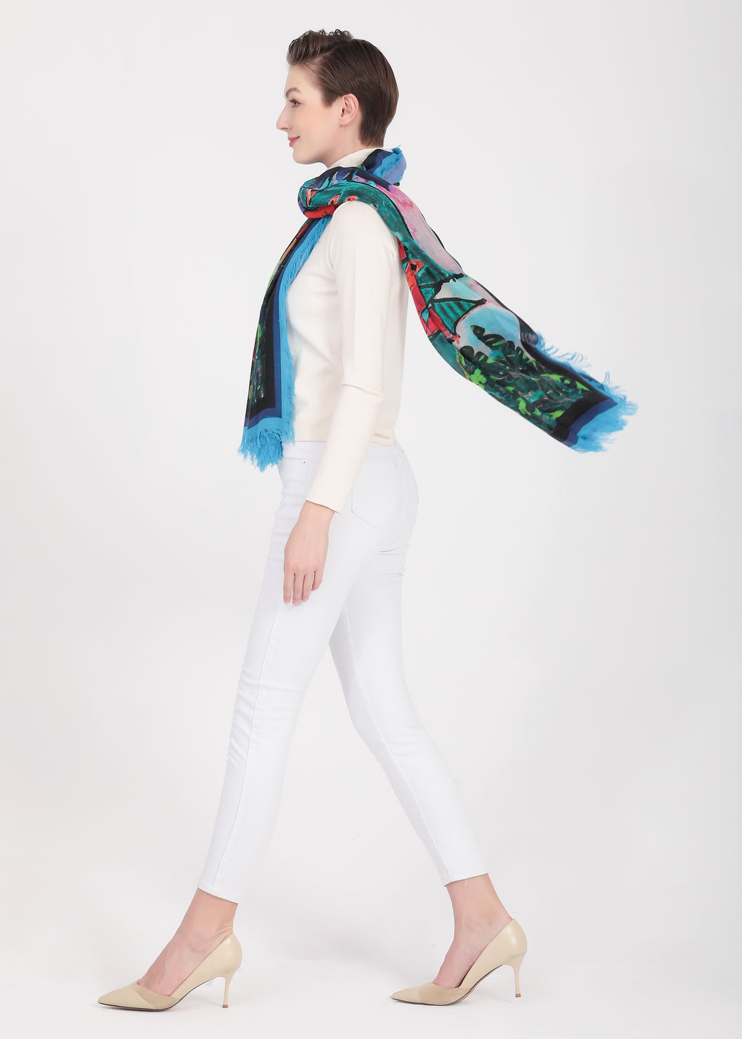 D-169A A SCARF FOR QUEBEC CITY : ENTER THE GATES OF LOVE BLUE