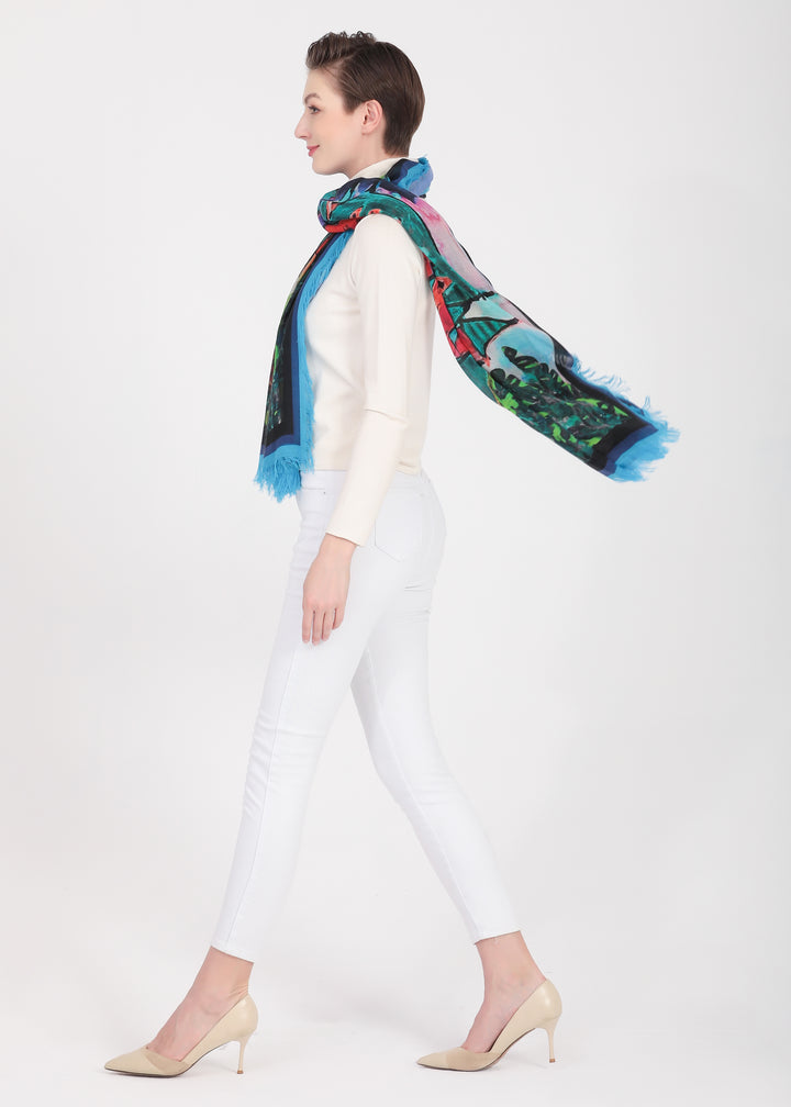 D-169A A SCARF FOR QUEBEC CITY : ENTER THE GATES OF LOVE BLUE