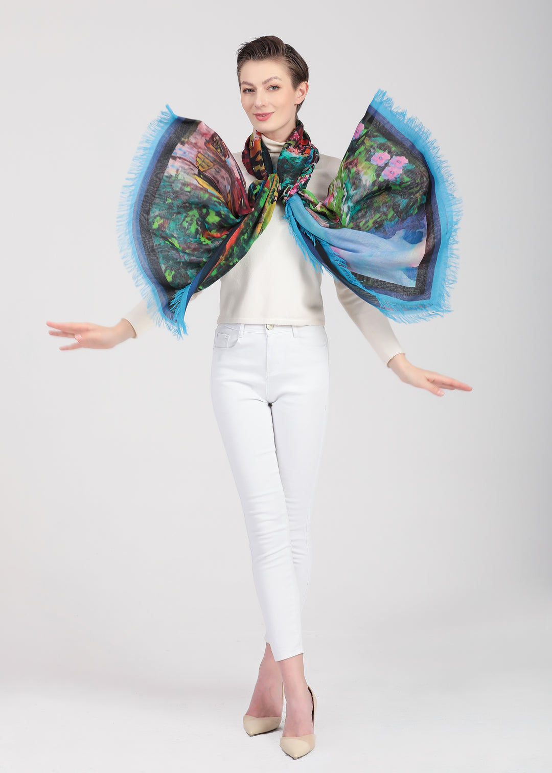 D-169A A SCARF FOR QUEBEC CITY : ENTER THE GATES OF LOVE BLUE