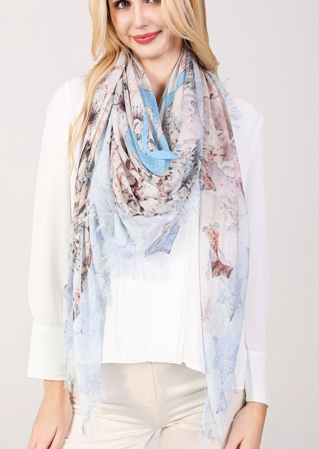 D-401 SHALOM PRAYER SHAWL WITH STAR OF DAVID BORDER LARGE