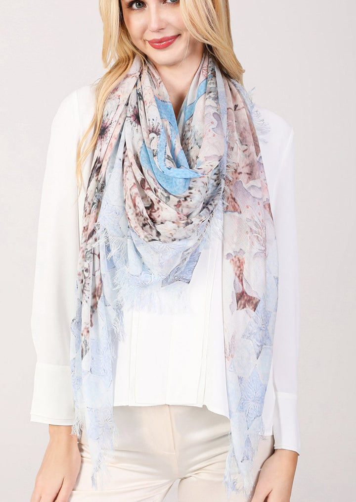 D-401 SHALOM PRAYER SHAWL WITH STAR OF DAVID BORDER LARGE