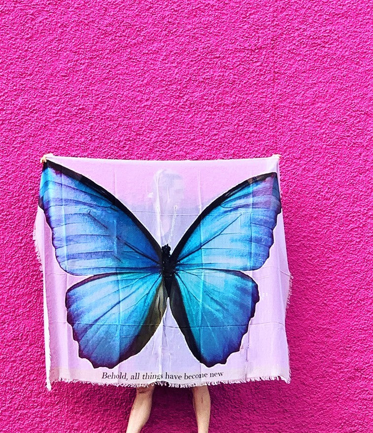 D-77A BEHOLD ALL THINGS NEW BLUE BUTTERFLY