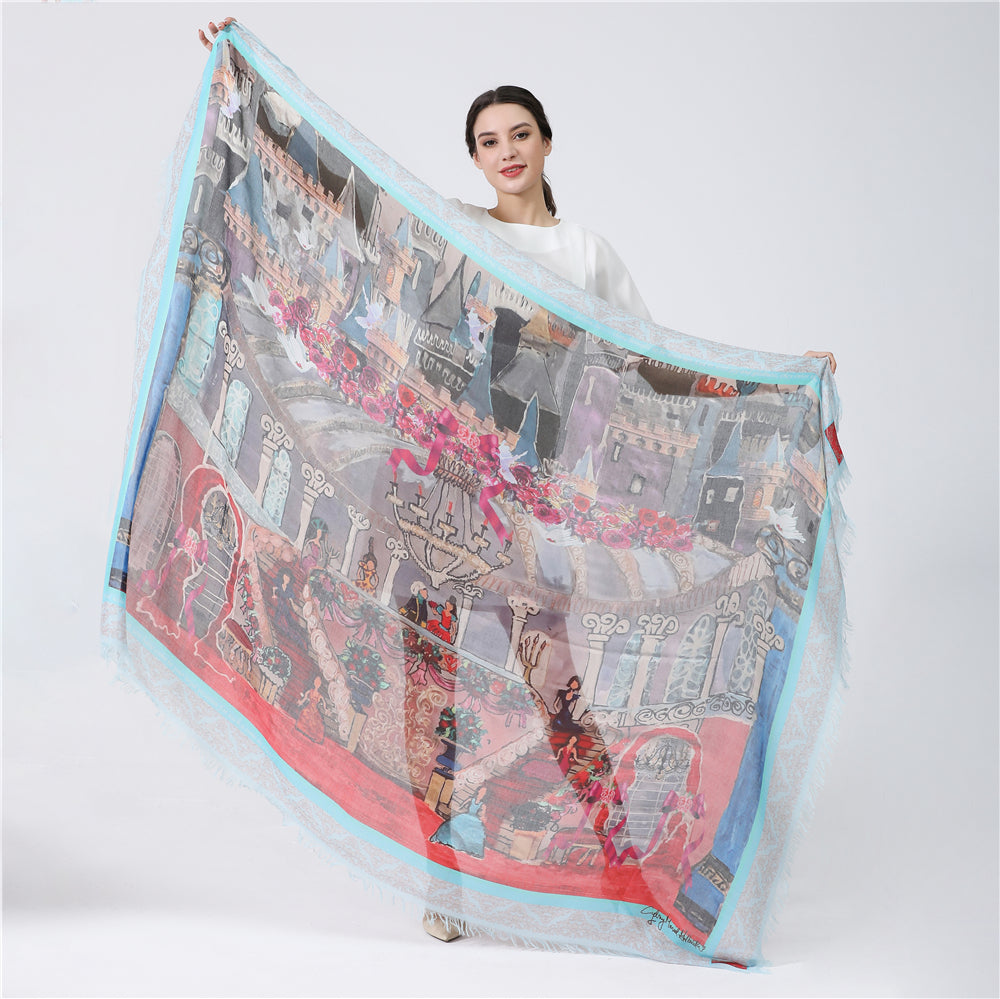 D-218 THE ESTHER SCARF-  A LITTLE MORE GREY POUPON - PREPARE FOR THE PALACE