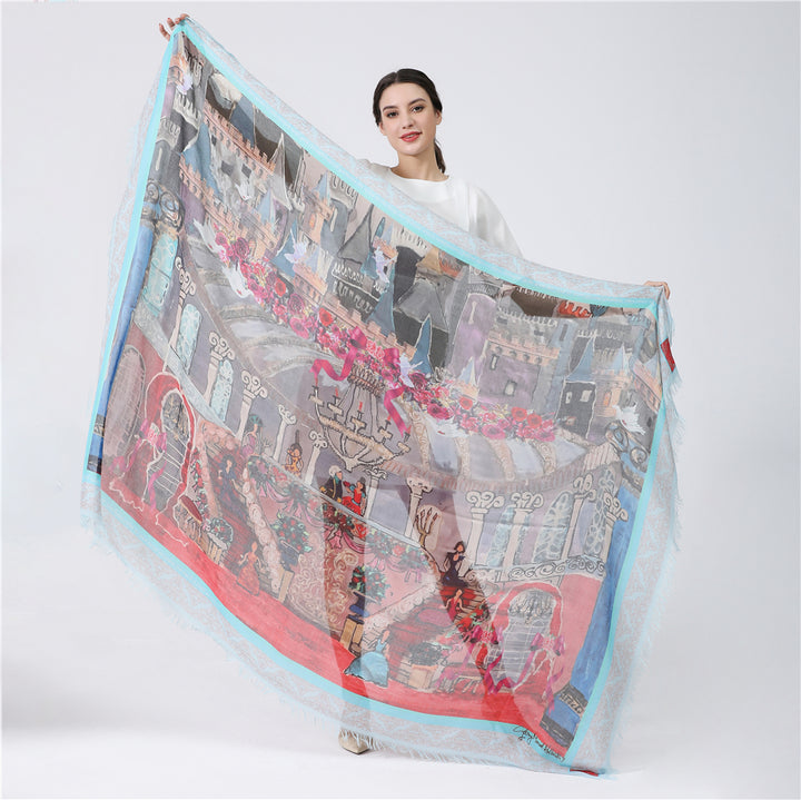 D-218 THE ESTHER SCARF-  A LITTLE MORE GREY POUPON - PREPARE FOR THE PALACE