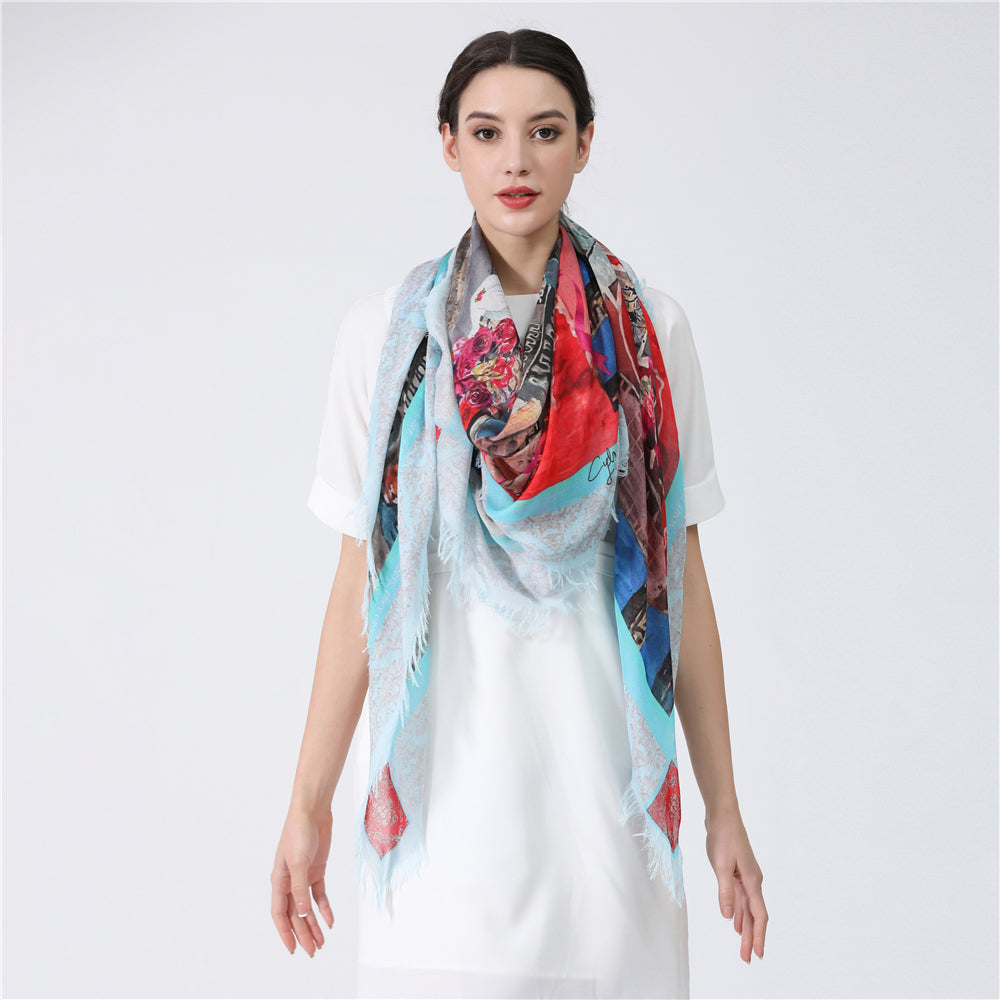D-218 THE ESTHER SCARF-  A LITTLE MORE GREY POUPON - PREPARE FOR THE PALACE